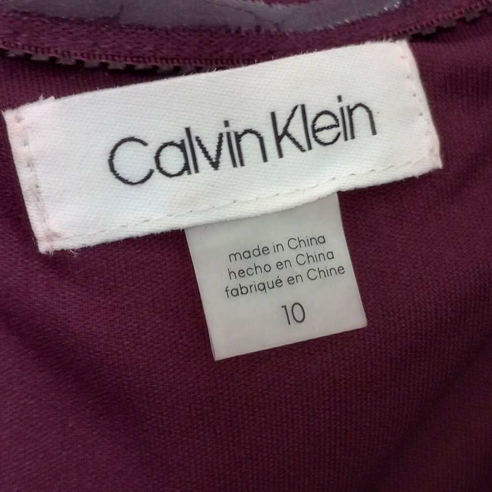 Calvin Klein Deep Purple Off Shoulder Bell Sleeve Dress - Picture 3 of 10
